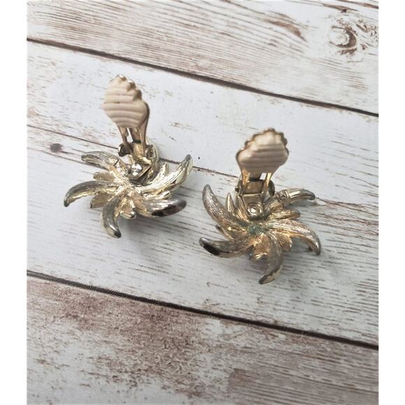 Vintage Sarah Coventry Clip On Earrings Large Statement with Clear Gems - Picture 6 of 7